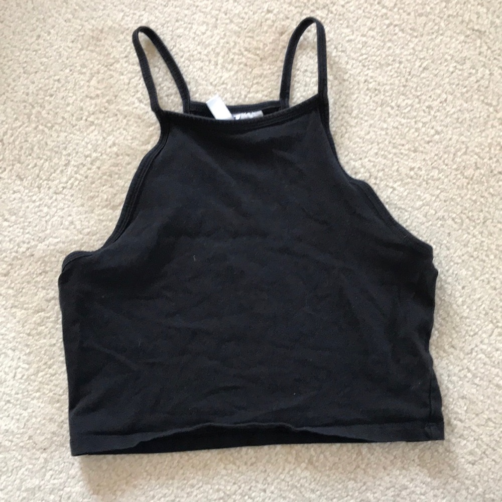 DIVIDED halter crop tank top